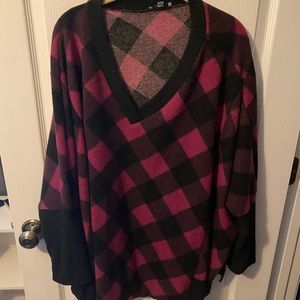 White Birch Pink and Black Plaid Sweatshirt